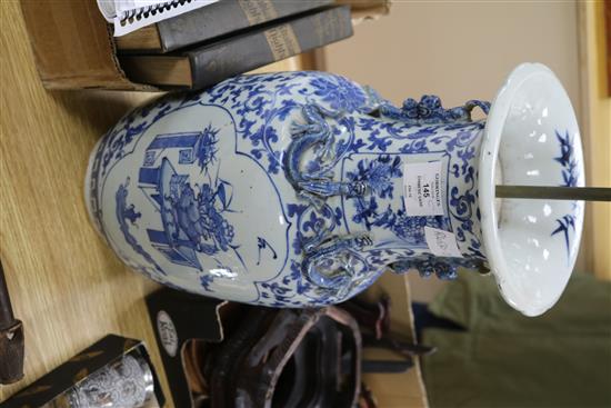A Chinese blue and white vase, height 45cm